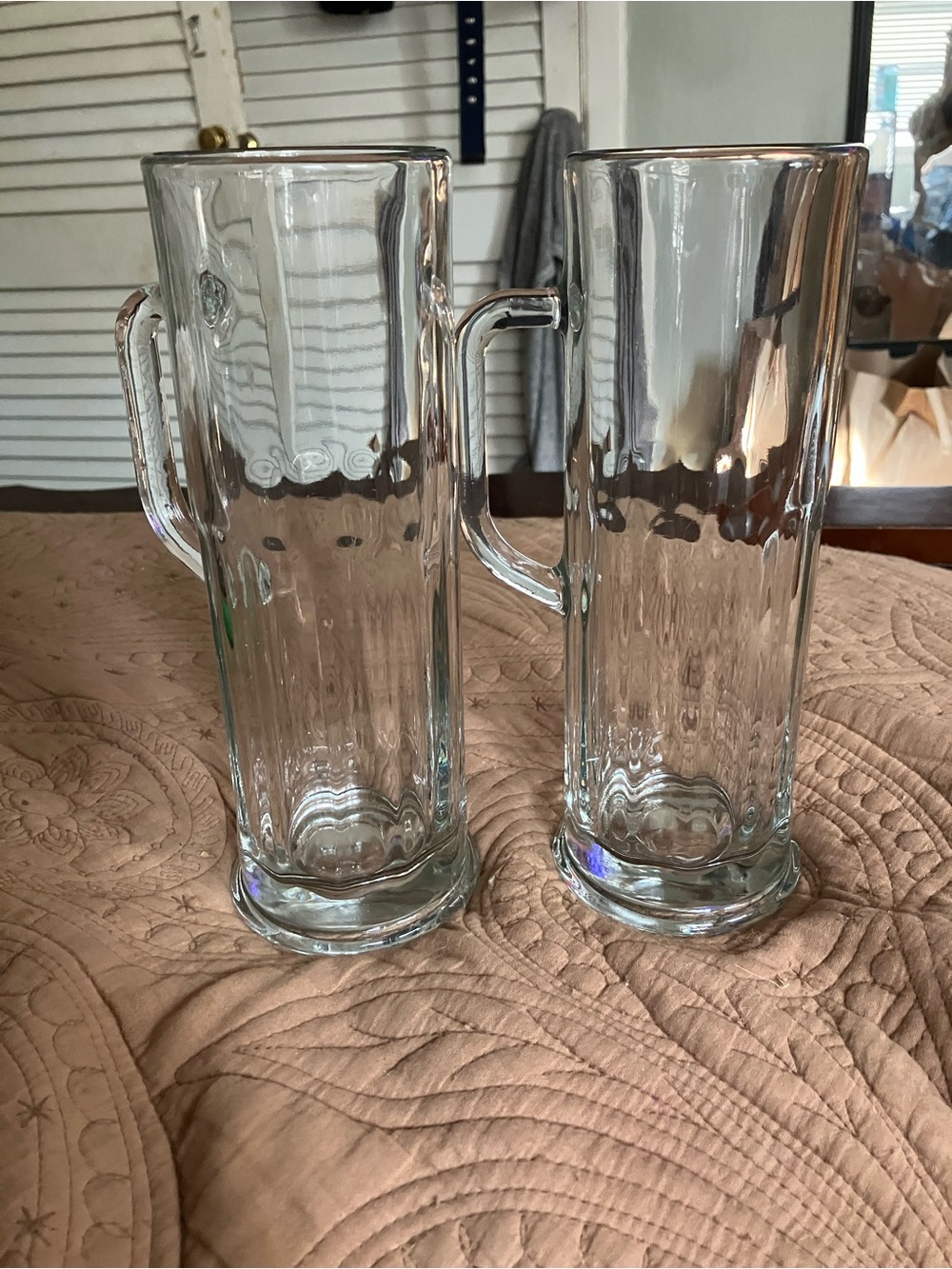 Pair of Vintage Libbey Frankfurt 5001 Tall Glass Mugs